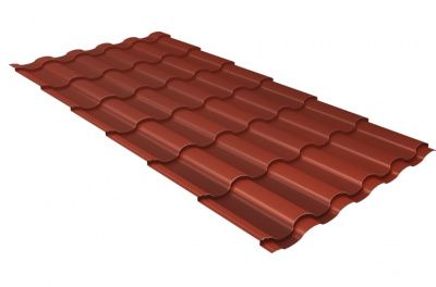 Металлочерепица Grand Line Kredo Velur RAL 8004 Терракота
