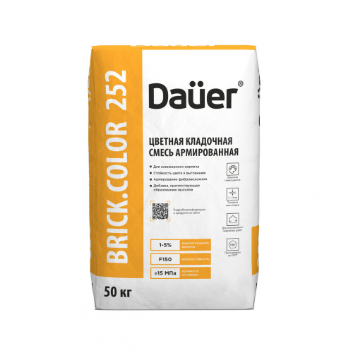 Цветная кладочная смесь армированная Dauer BRICK.COLOR 252 белая 50 кг